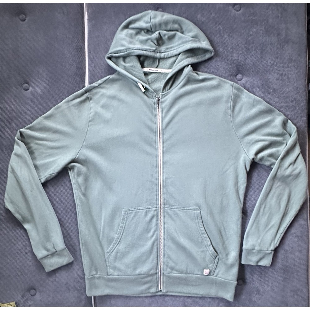 Marine Layer Sweatshirt BTS M/L Green Hoodie Full Zip Lightweight Custom READ
